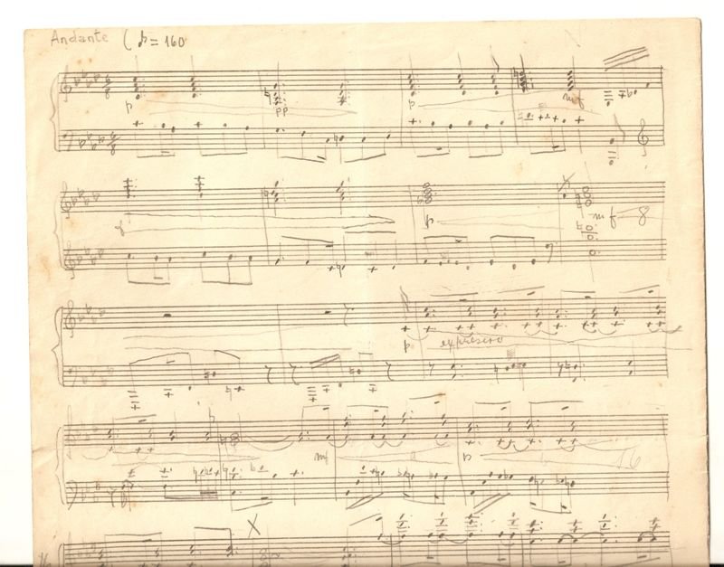 Partitura original del Cuchi manuscrita